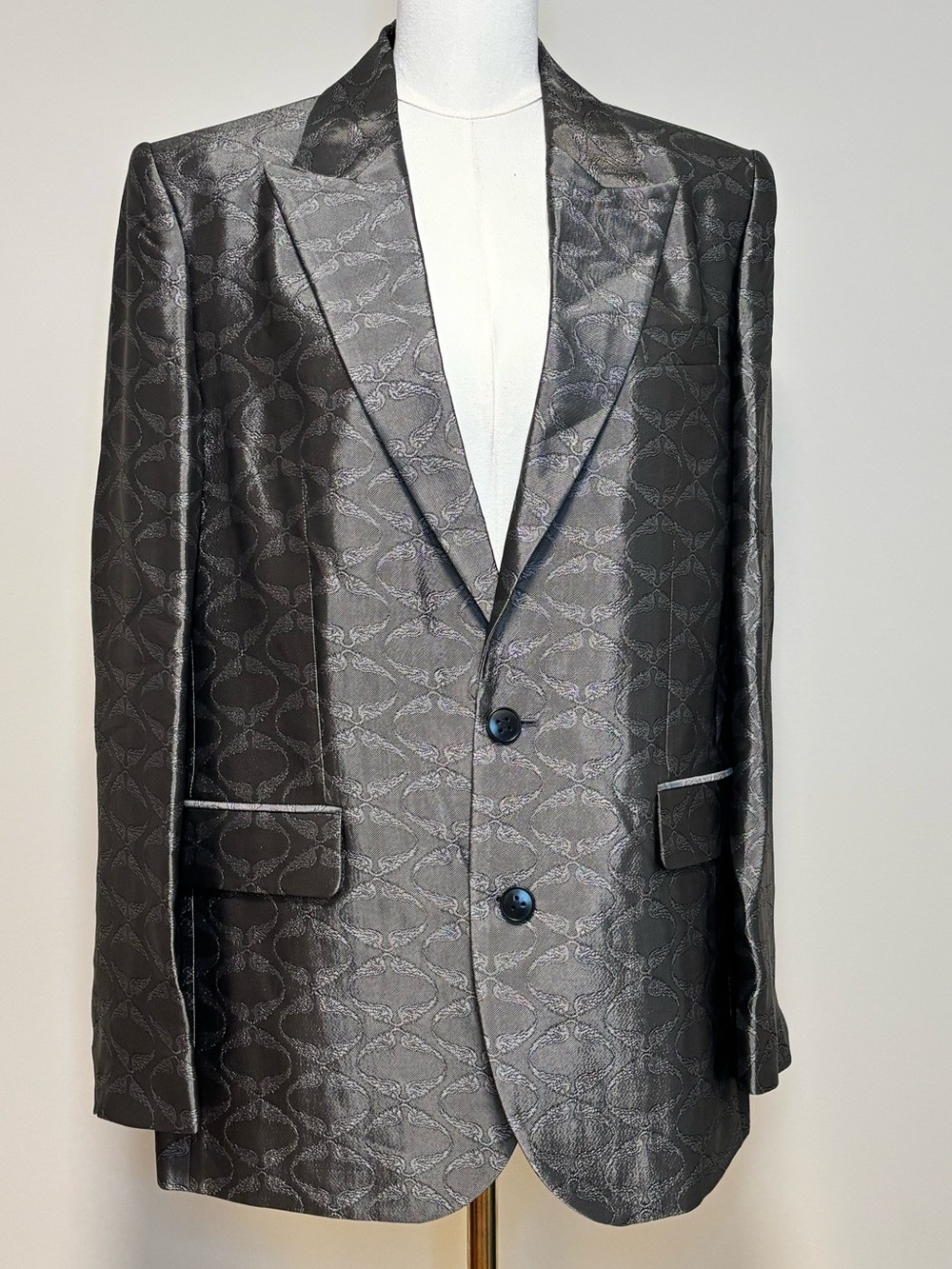 NWT Zadig & Voltaire Vegy Jac Wings Metallic Blazer Anthracite 40